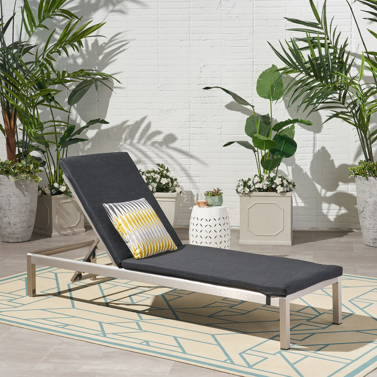Full-Length Chaise Lounge Cushion with Backrest