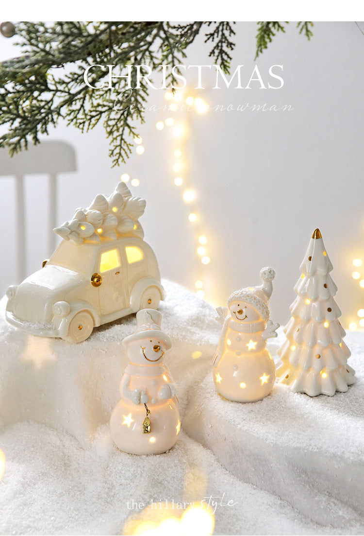 Ceramic Christmas Car Decor With Cozy Holiday Glow