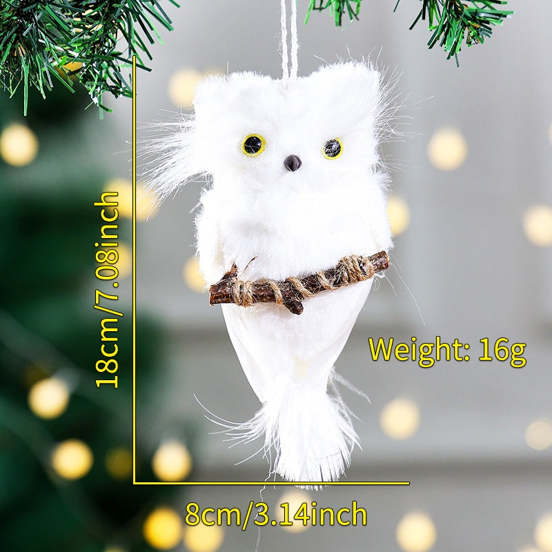 Pink Owl Christmas Tree Ornament With Festive Bell