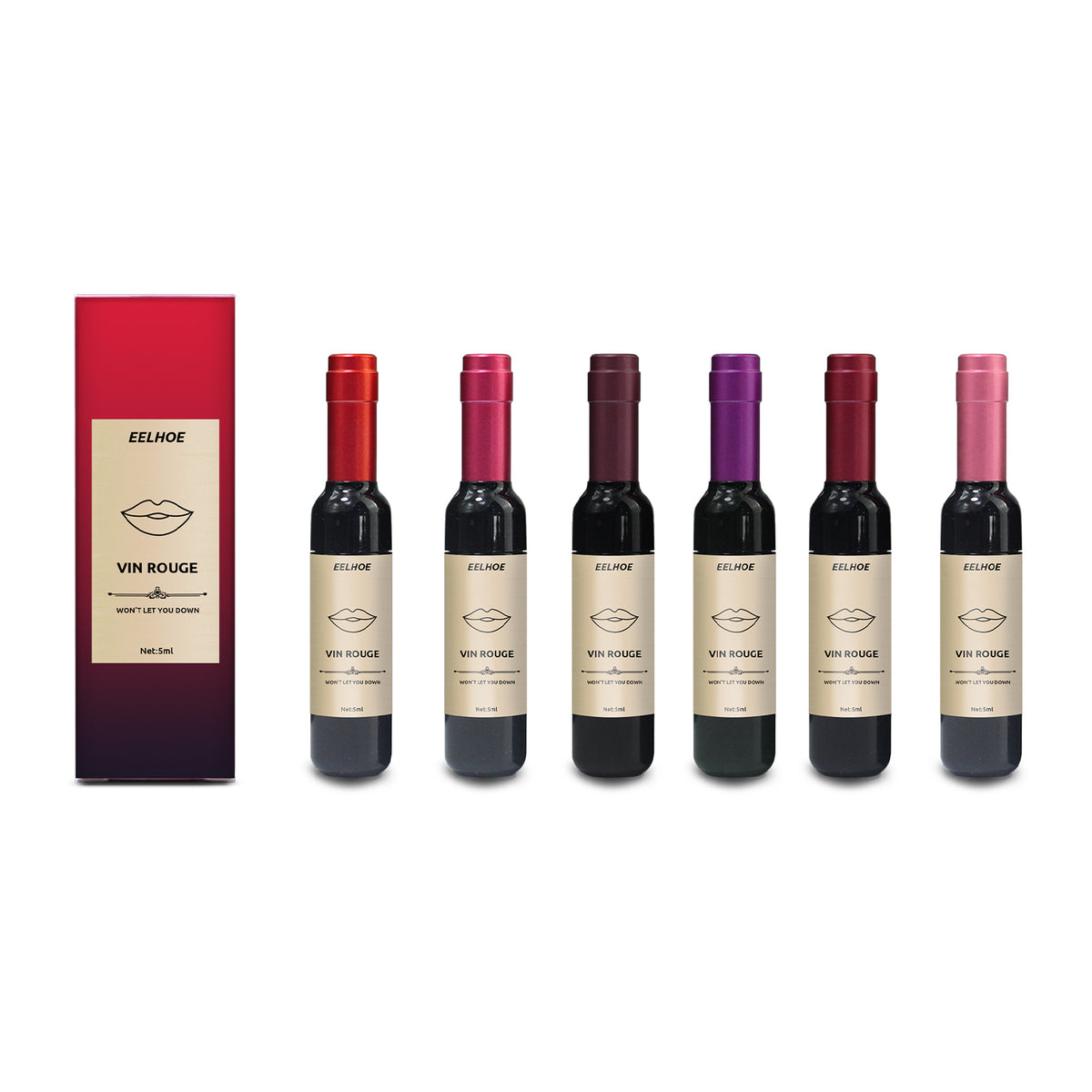 Lip Tint Long-Lasting Wine Red, Non-Stick Cup Color