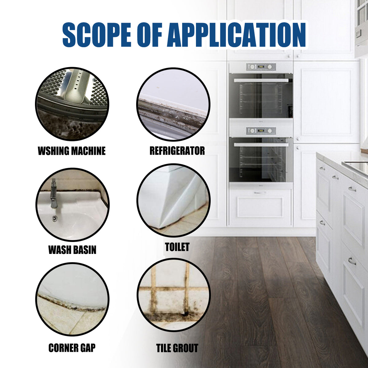 Mold Stain Cleaner Gel for Tile, Grout & Bathroom