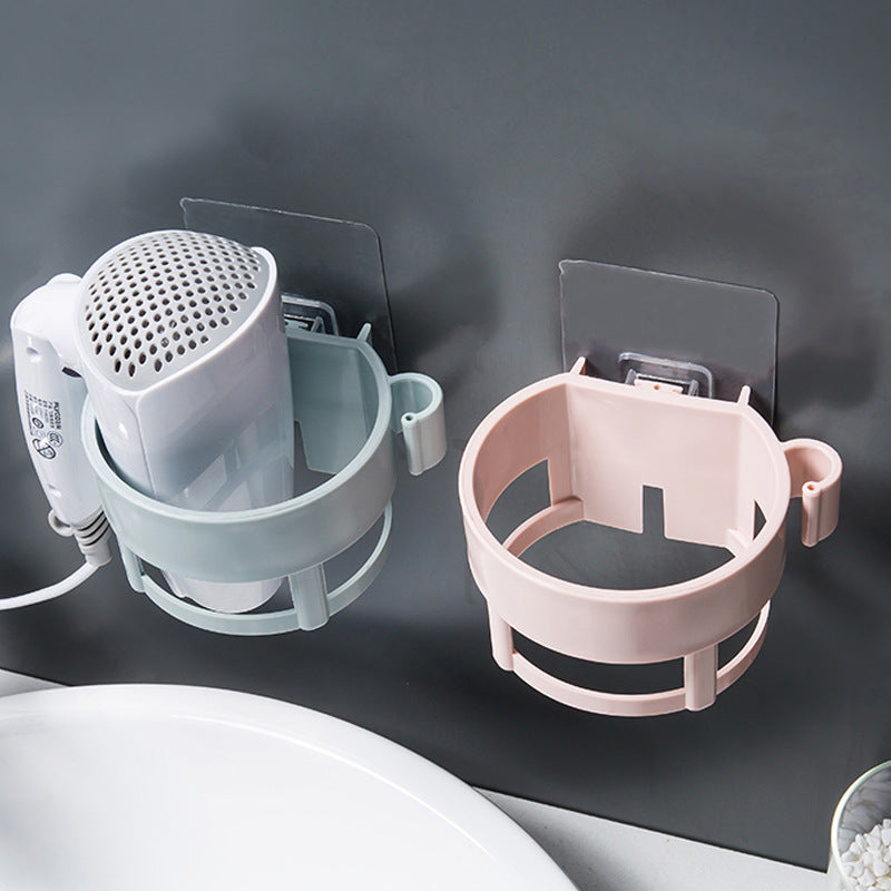 No-Drill Hair Dryer Wall Holder for Bathroom Storage