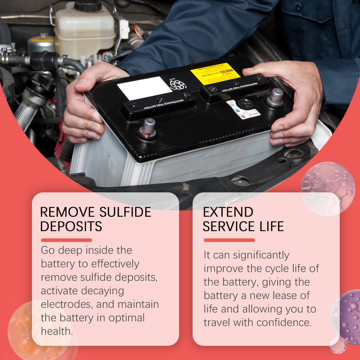 Battery Repair Fluid for Lead-Acid Battery Performance