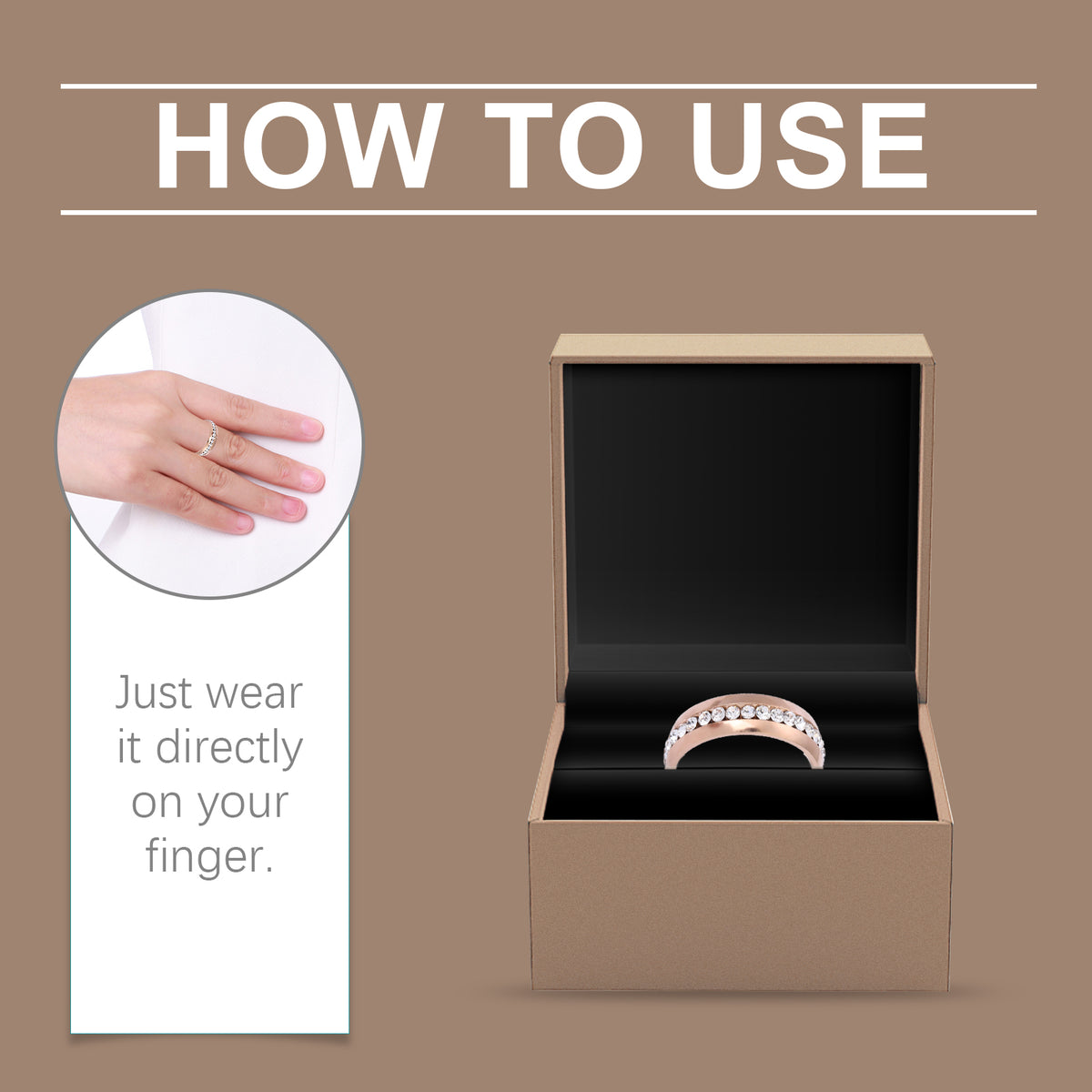 Rose Gold Ring Ladies - Sparkle That Doesn't Fade