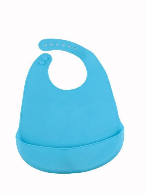 Silicone Baby Bibs with Adjustable Catch-All Pocket