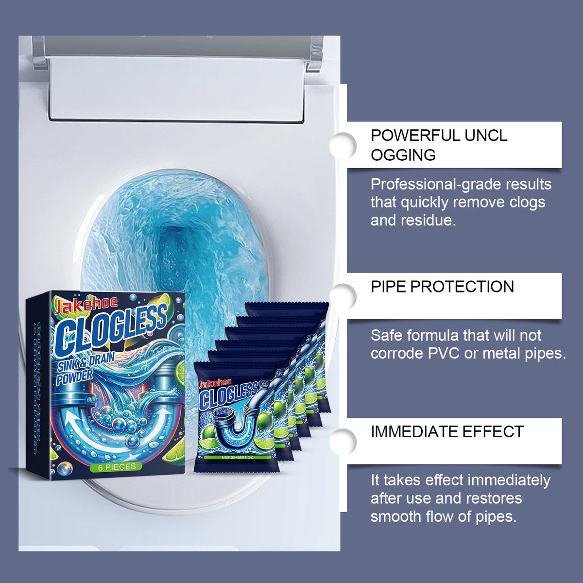 Powdered Drain Cleaner for Sink & Pipe Maintenance