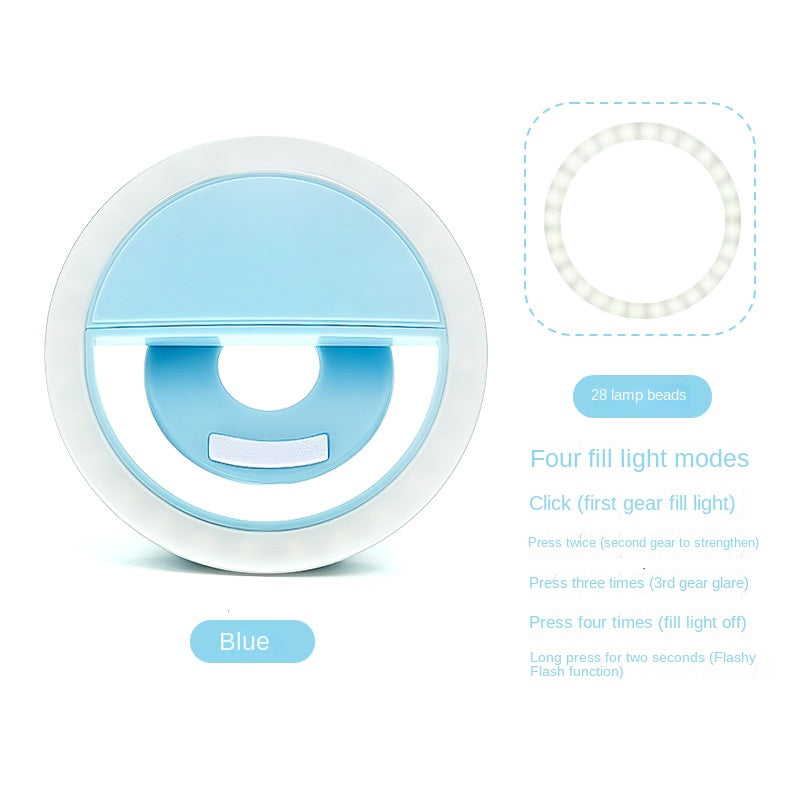 Phone Selfie Ring Light with Mirror, Clip-On LED Fill