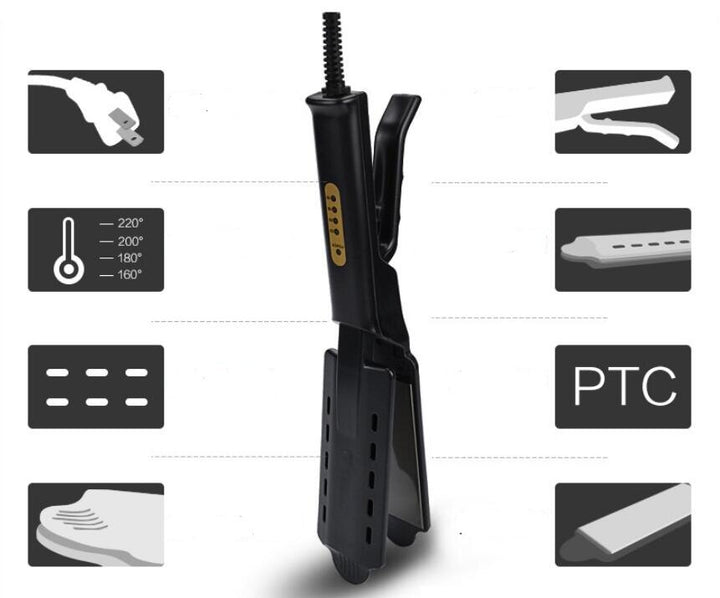 Hair Straightener Wide Ceramic Plates, Adjustable Heat