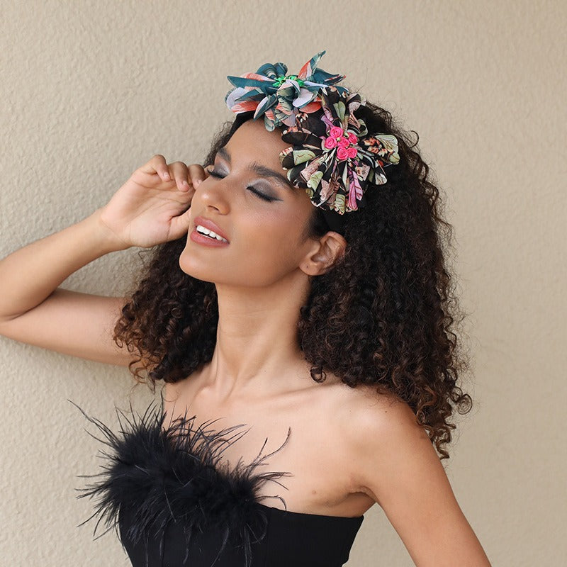 Fabric Flower Hair Hoop | Handmade Floral Statement