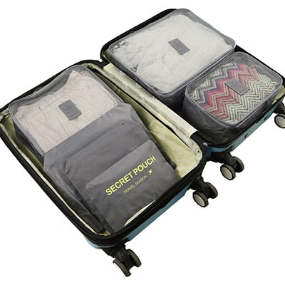 6-Piece Packing Cubes Set for Organized Travel Luggage