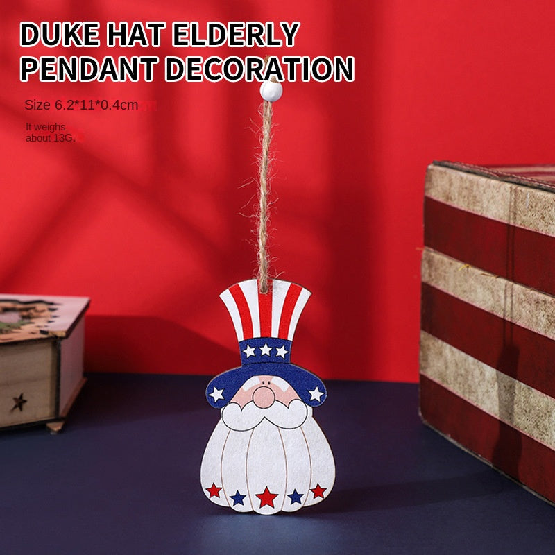 Patriotic Wooden Hanging Ornaments for Festive Decor