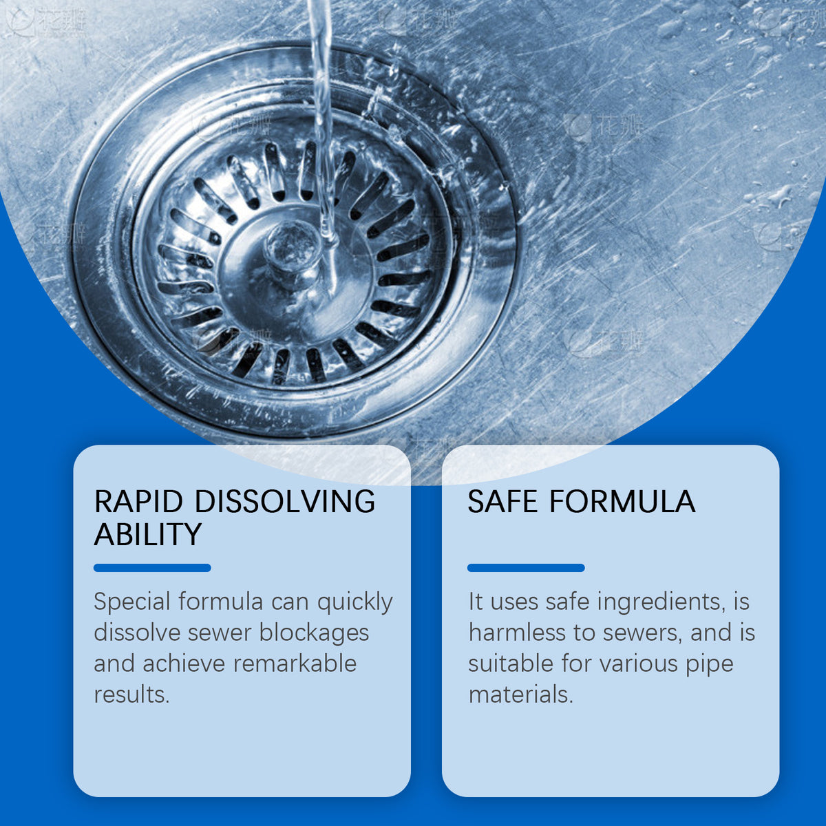 Drain Cleaning Powder for Slow Sinks, Odors & Grease