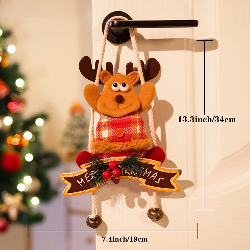 Christmas Door Hanger Santa Reindeer Holiday Display