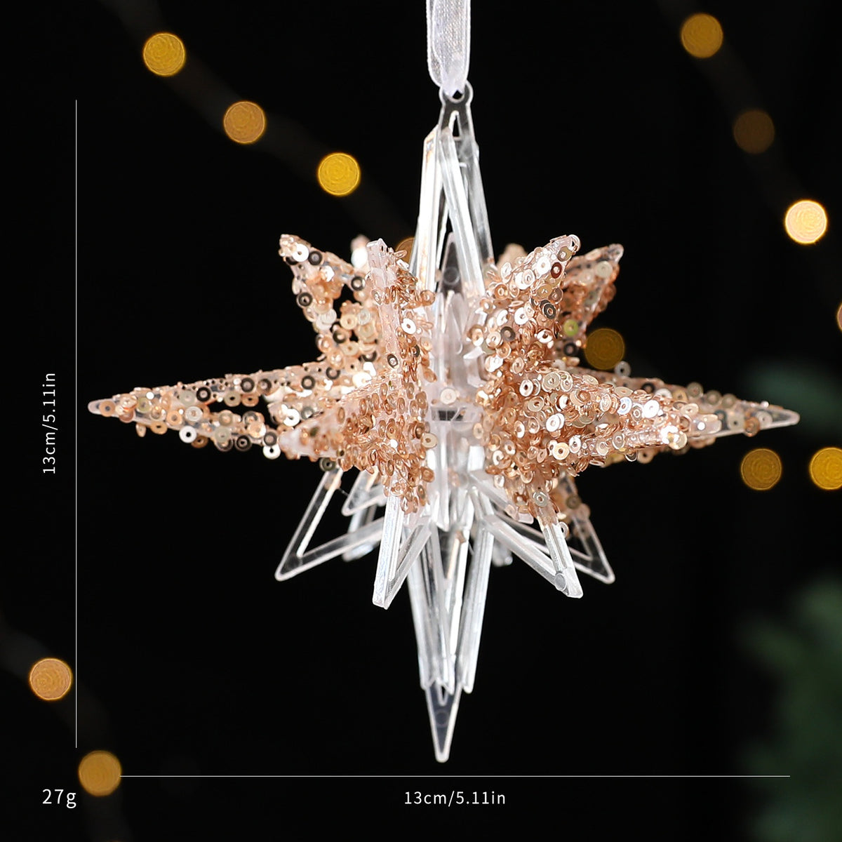 Sequin Acrylic Christmas Ornaments for Elegant Trees