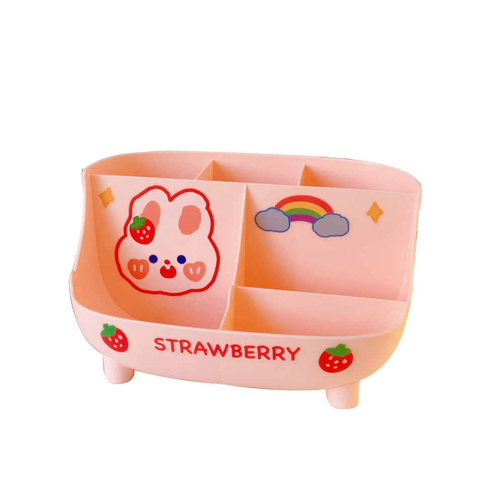 Cute Desk Pen Holder with Compartments for Dorm Desks