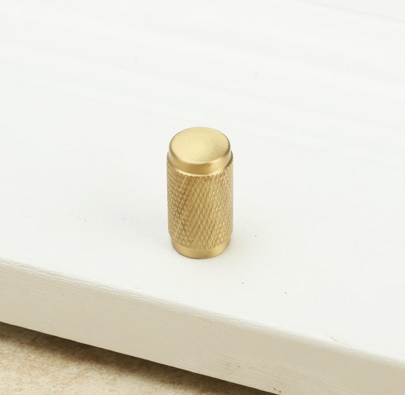 Brushed Gold Knurled Cabinet Pull for Wardrobe Drawers