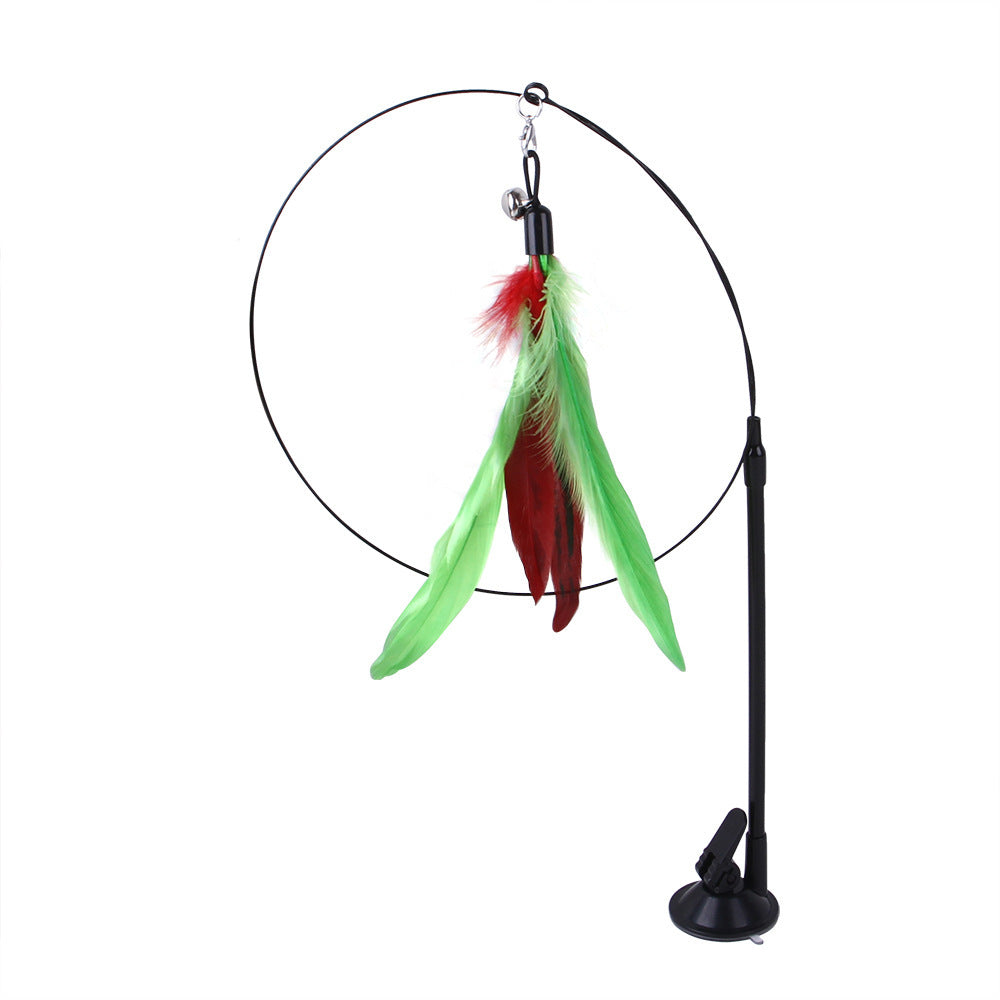 Suction Cup Cat Toy With Interchangeable Attachments