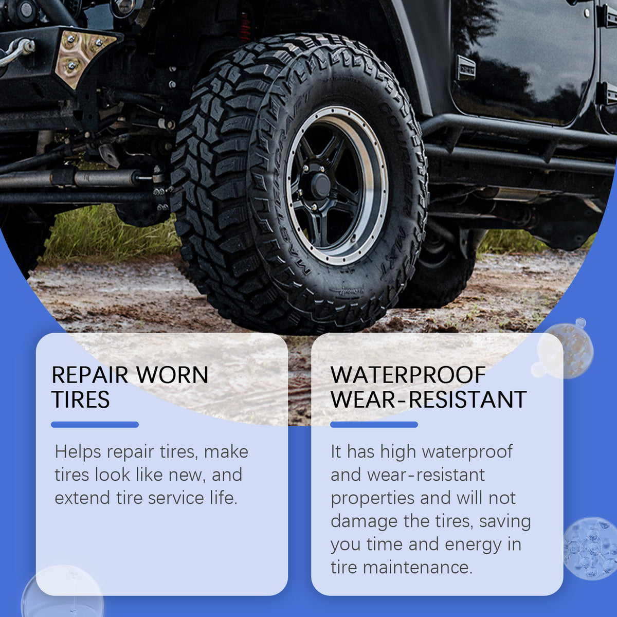 Tire Repair Glue for Surface Scuffs, Wear & Seams