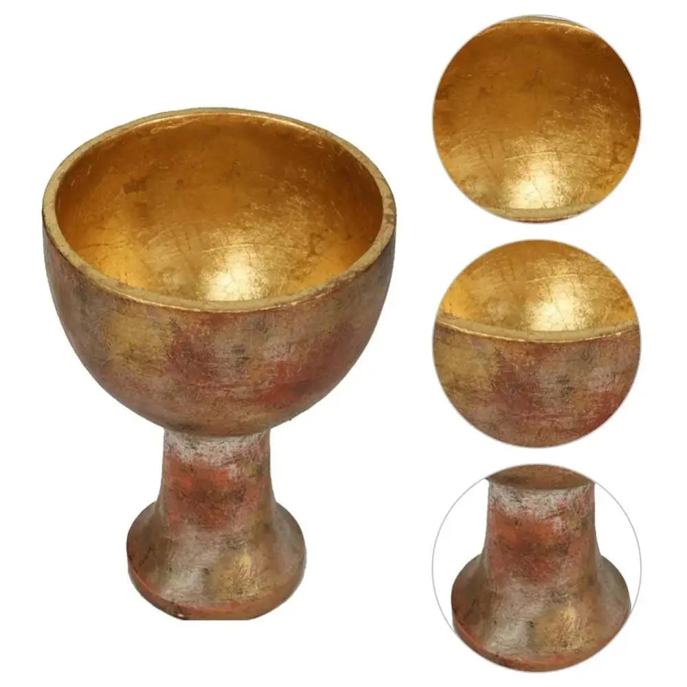 Holy Grail Cup Prop for Cosplay: Aged Gold Leaf Resin