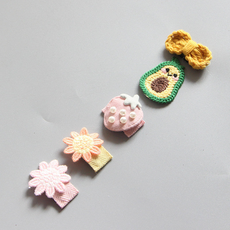 Girls Hair Clips – Colorful Crown, Bow & Flower Set