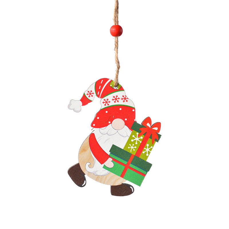 Painted Wooden Christmas Ornaments for Rustic Tree Decor