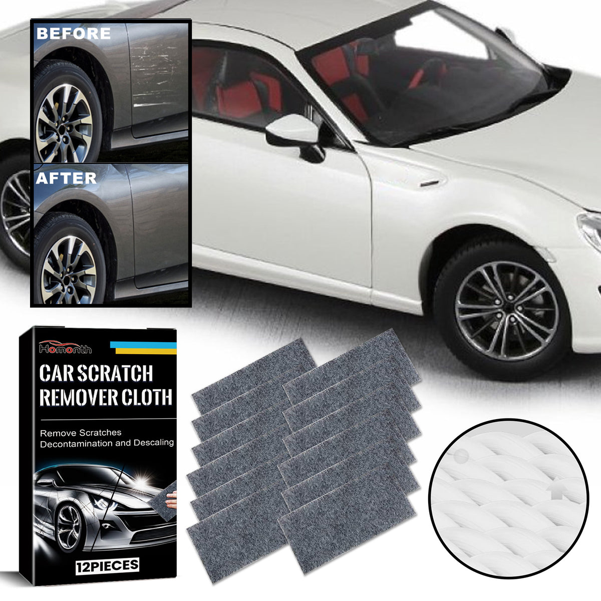 Car Scratch Remover Cloth Set for Minor Surface Marks