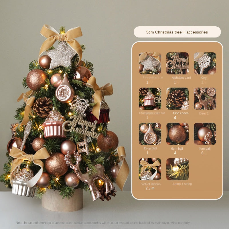 Mini Christmas Tree Decoration With Warm LED Lights