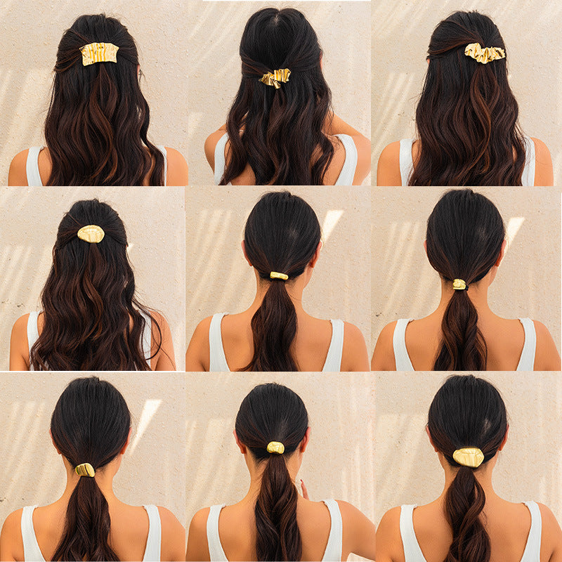 Sculptural Gold Hair Clip For Effortless Polished Hair