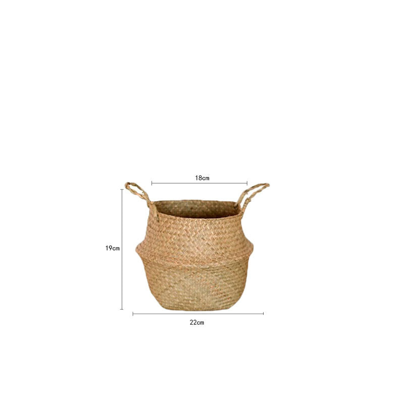 Woven Seagrass Basket Planter Cover for Living Room