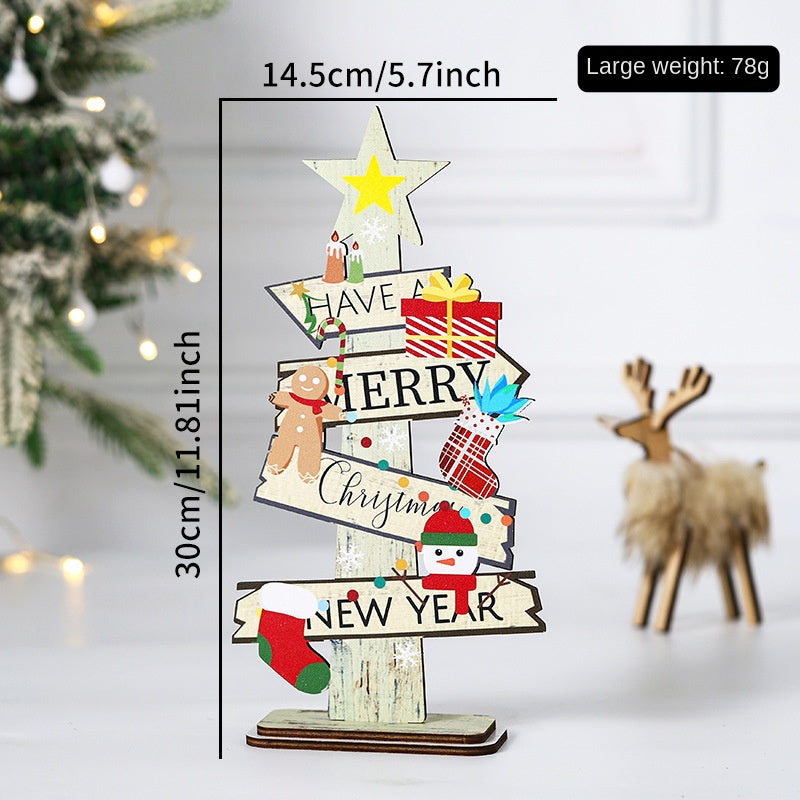 Wooden Christmas Tabletop Decoration for Cheerful Charm
