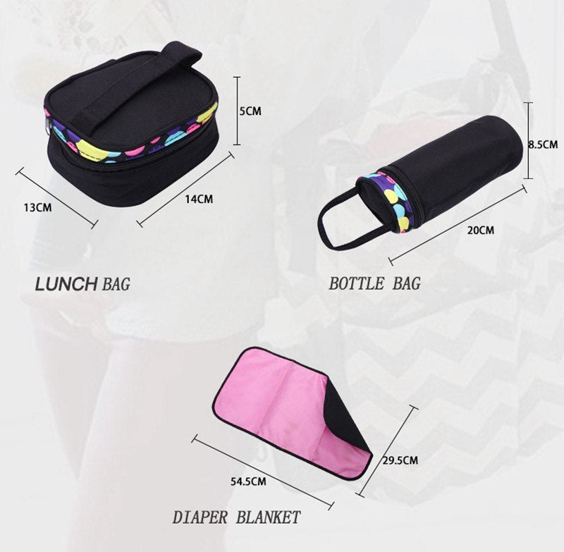 5-Piece Baby Diaper Bag Set for Clutter-Free Outings
