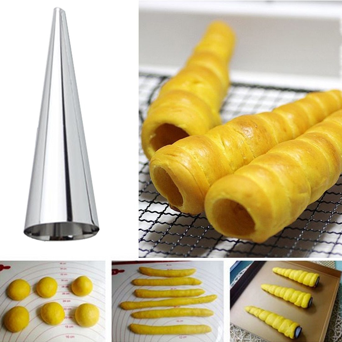 Stainless Steel Croissant Horn Molds for Home Baking