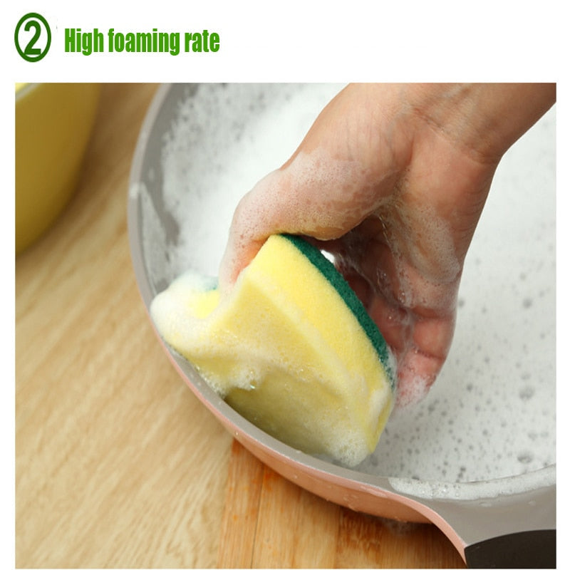 Double-Layer Melamine Dish Sponges, 5-Pack Kitchen Set