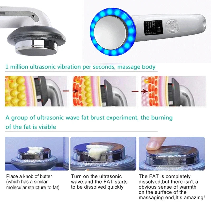 6-in-1 Body Slimming Device for Home: EMS, LED & Ultrasonic