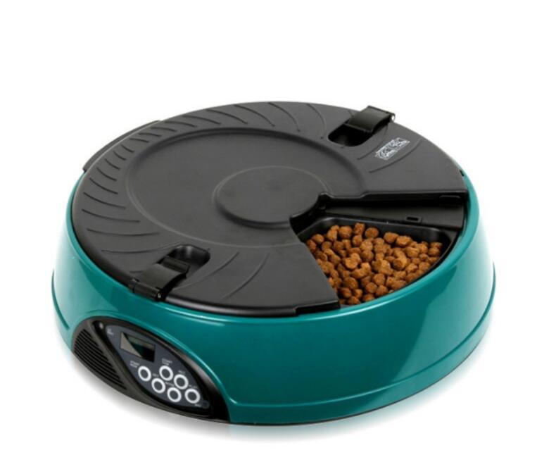 Automatic Pet Feeder for Six Scheduled Dry-Food Meals