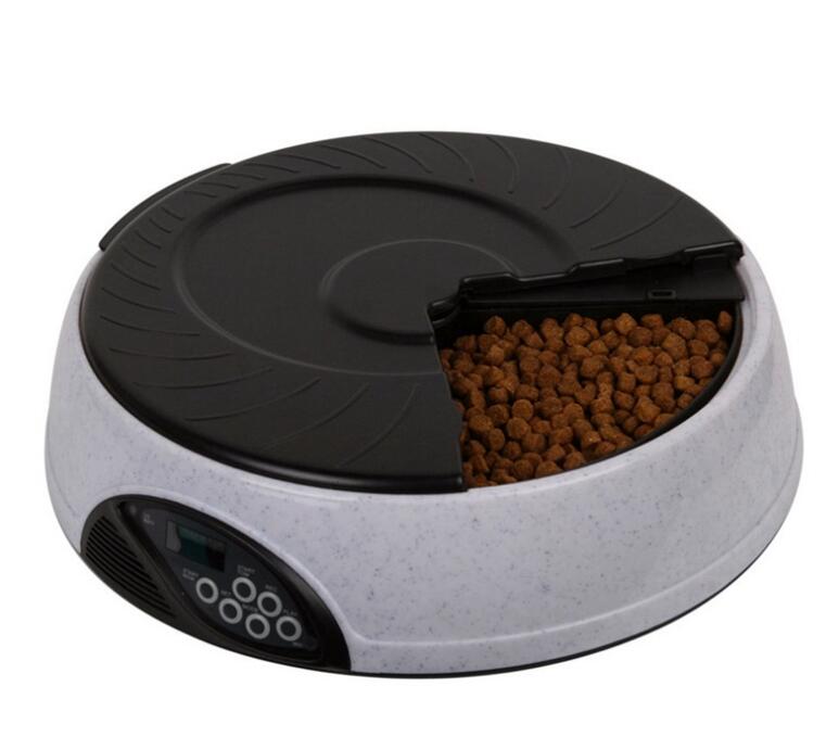 Automatic Pet Feeder for Six Scheduled Dry-Food Meals