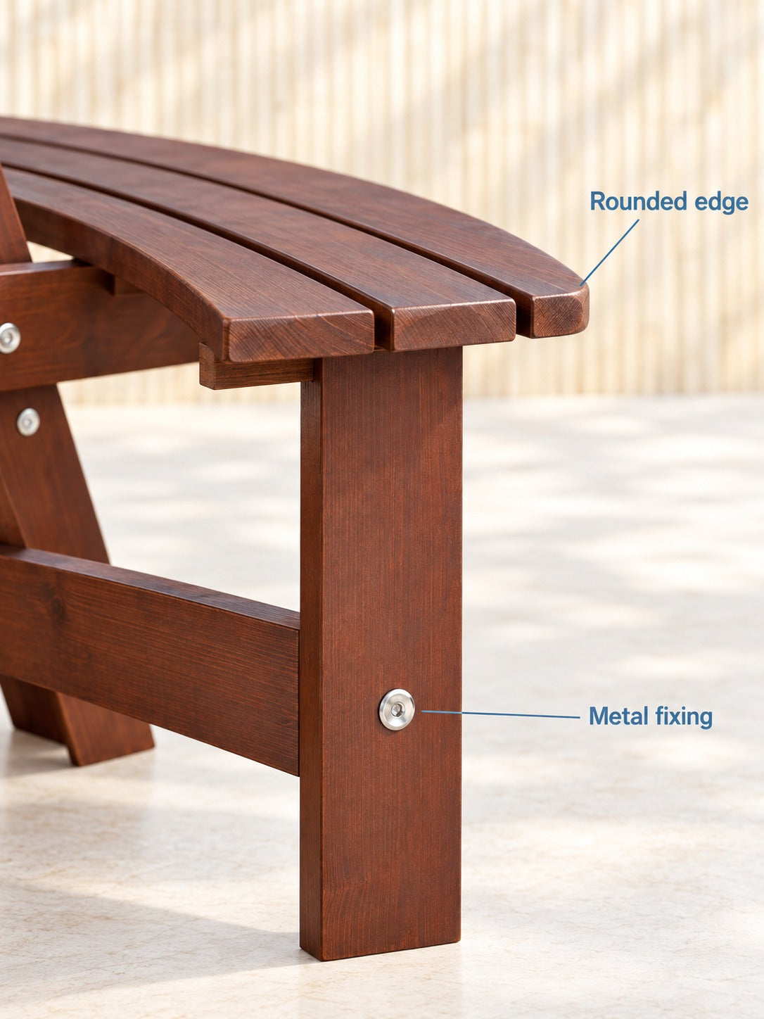 6-Person Circular Wooden Picnic Table with Umbrella Hole