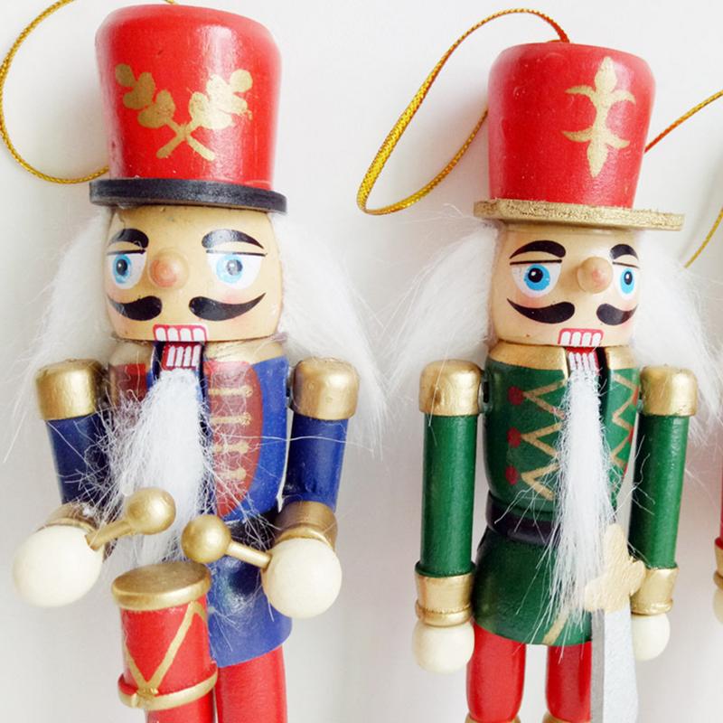 Nutcracker Ornament Set - 6 Wooden Soldier Tree Decorations