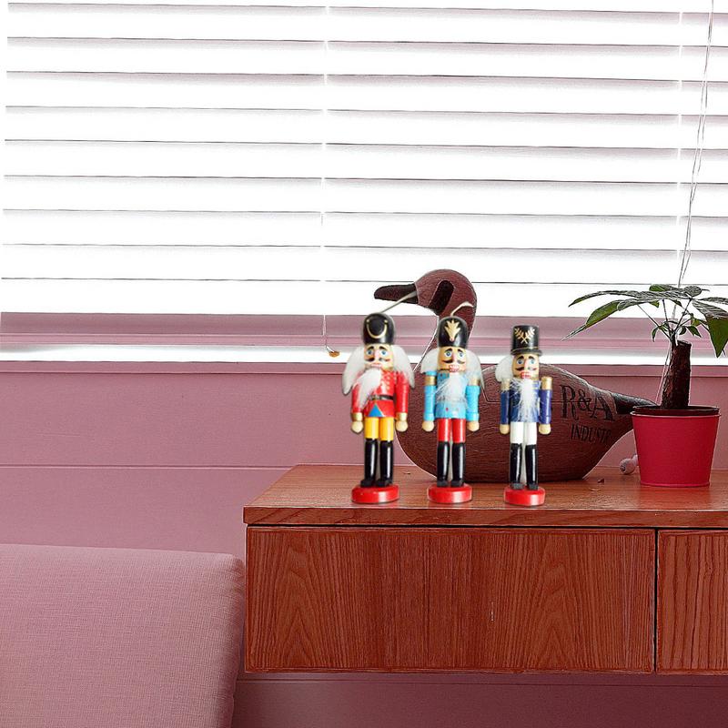 Nutcracker Ornament Set - 6 Wooden Soldier Tree Decorations