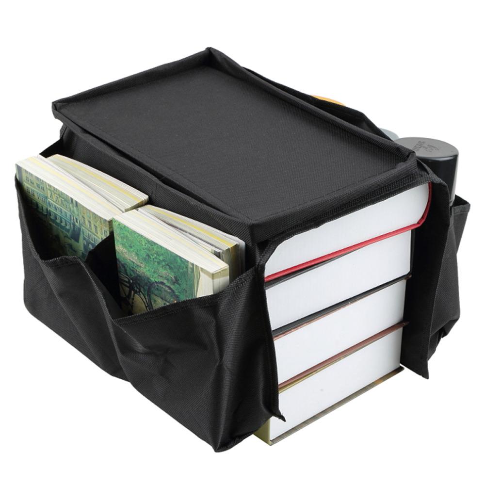 Sofa Armrest Organizer with Tray and Remote Pockets