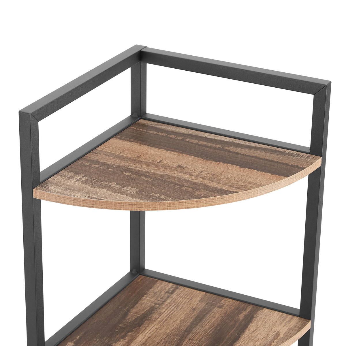 6-Tier Corner Bookshelf for Small Rooms, Metal Frame
