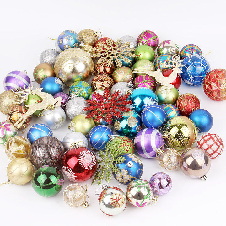 Christmas Tree Decorations Set: 60–70 Colorful Ornaments