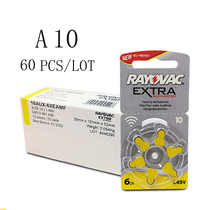 Size 10 Hearing Aid Batteries: Rayovac 60-Pack Value