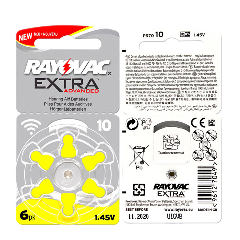 Size 10 Hearing Aid Batteries: Rayovac 60-Pack Value