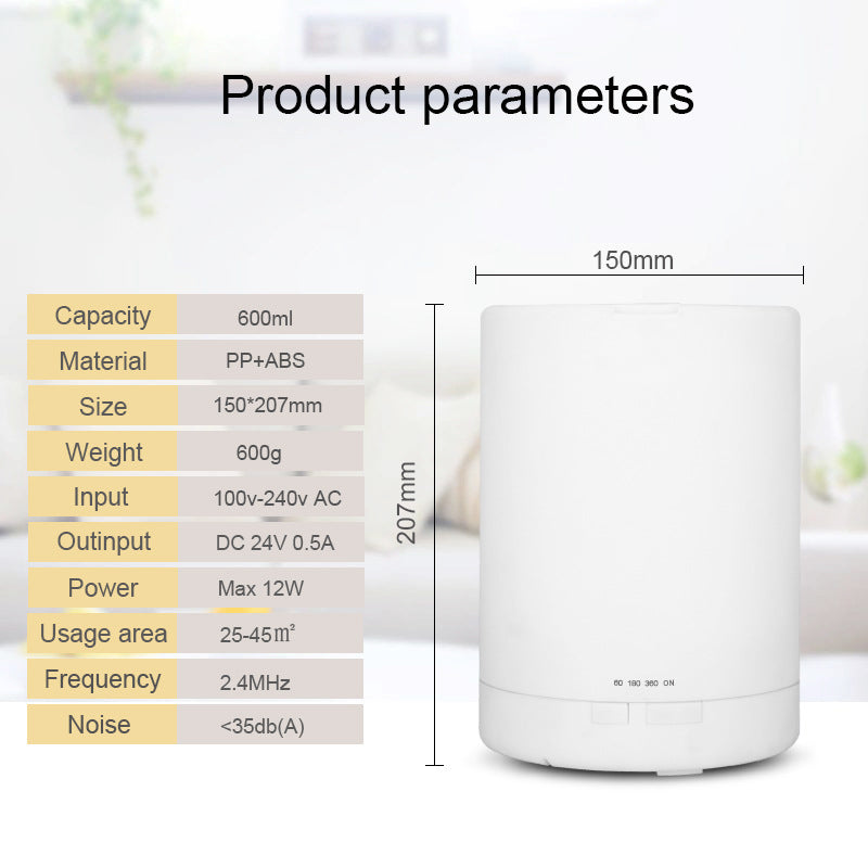 600ml Aromatherapy Humidifier with Colour Night Light