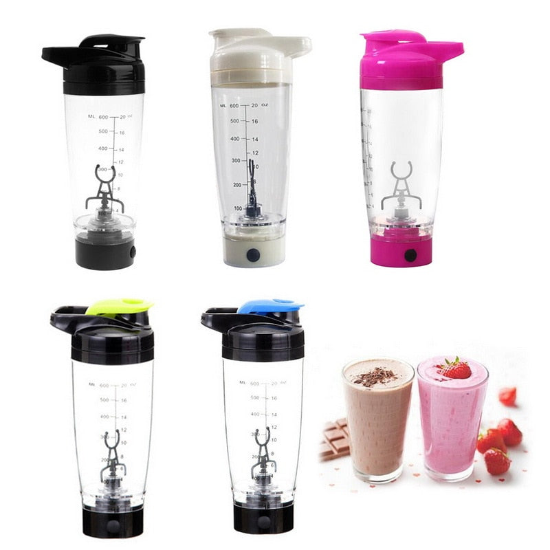 Electric Protein Shaker Bottle 600ml, Hands-Free Mixing