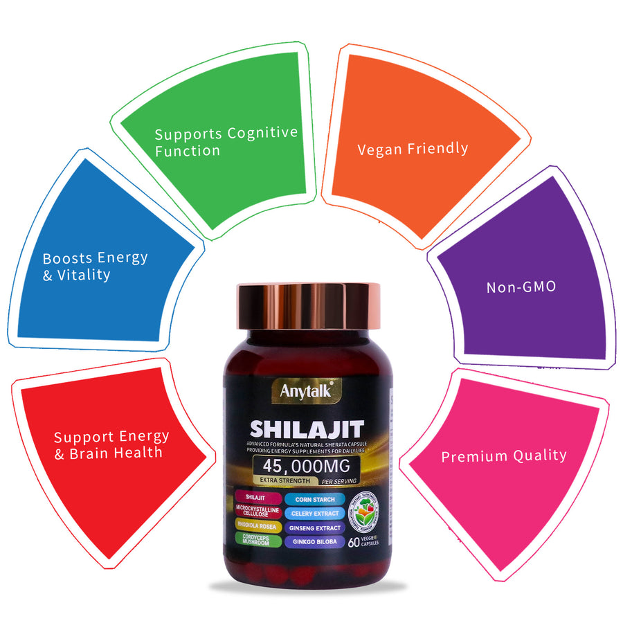 Shilajit Capsules 45,000mg — Natural Energy & Clarity