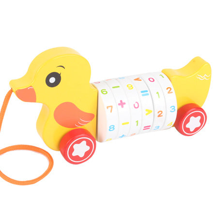 Wooden Pull-Along Animal Toys for Learning Numbers