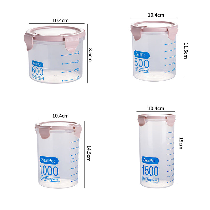 Airtight Clear Food Storage Jars with Snap-Lock Lids