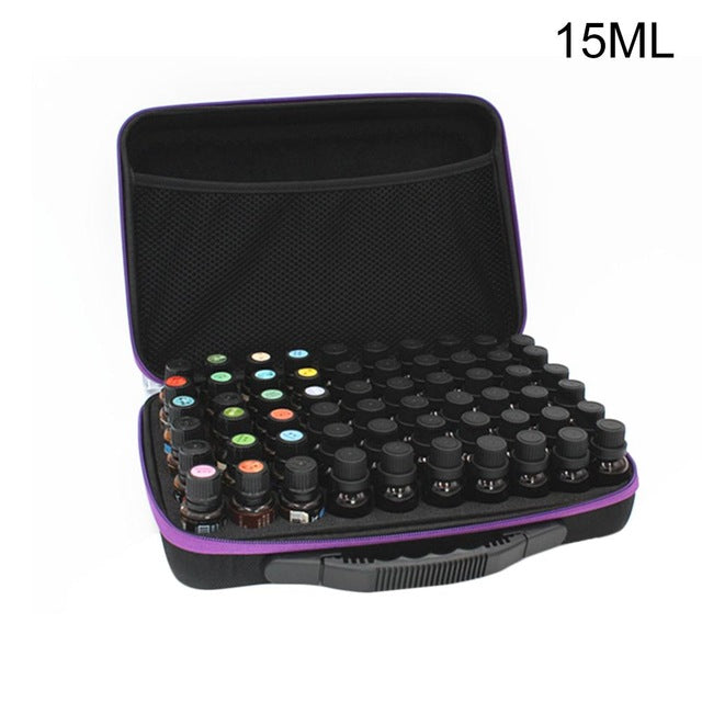Hard-Shell Essential Oil Case for 60 Bottles, Travel-Ready